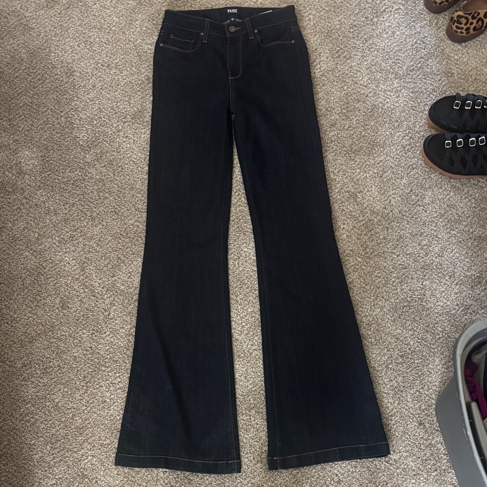 PAIGE Black Wide Leg Flare Jeans